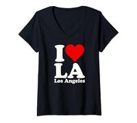 Mujer Amo CORAZÓN LA LOS Angeles California Camiseta Cuello V