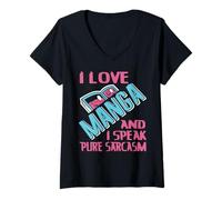 Mujer Amo El Manga Y El Sarcasmo Así Soy Yo Camiseta Cuello V