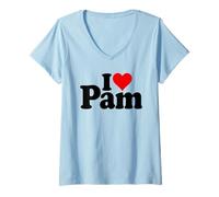 Mujer Amo EL Nombre DE Pamela DE CORAZÓN EN UNA tee Camiseta Cuello V