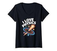 Mujer Amo el universo entusiasta de la física Camiseta Cuello V