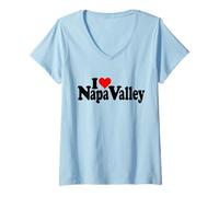 Mujer Amo EL Valle DE NAPA del CORAZÓN Camiseta Cuello V
