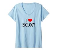 Mujer Amo la biología I Corazón Biología Científico Amante de Las Ciencias de Camiseta Cuello V
