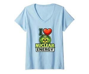 Mujer Amo la energía Nuclear Átomo Ciencia Pro Nuclear Camiseta Cuello V