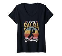 Mujer Amo la Salsa Bailarina Latina Danza Camiseta Cuello V