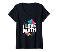 Mujer Amo las matemáticas Geometría Álgebra Cálculo Diversión Camiseta Cuello V
