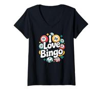 Mujer Amo los entusiastas de los números Divertidos del Bingo Camiseta Cuello V