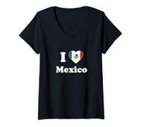 Mujer Amo México, me Encanta México Mexicano Camiseta Cuello V