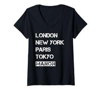 Mujer Amo mi ciudad MaNón - mi hogar Camiseta Cuello V