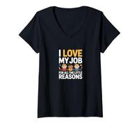Mujer Amo mi Trabajo por Todas Las pequeñas Razones Camiseta Cuello V