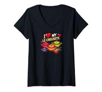 Mujer Amo mis Le Creusets Camiseta Cuello V