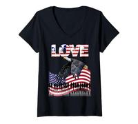 Mujer Amor Águila Voladora Patri Camiseta Cuello V