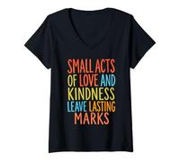 Mujer Amor bondad Motivacional Positivo Cita tipografía Camiseta Cuello V