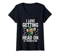 Mujer Amor Conseguir Cabeza en el día de San Patricio Funny Saint Pattys Hombres Camiseta Cuello V
