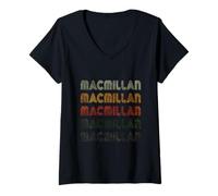 Mujer Amor Corazón MacMillan tee Grunge Vintage Negro MacMillan Camiseta Cuello V
