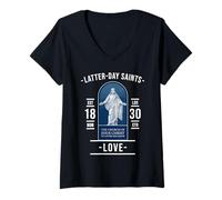 Mujer Amor de los Santos de los Últimos Días - Vida con Cristo Camiseta Cuello V