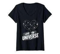 Mujer Amor El Universo Constelación Corazón Espacio Cosmos Camiseta Cuello V
