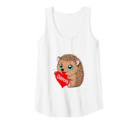 Mujer Amor erizos lindo erizo corazón rojo novedad vida silvestre Camiseta sin Mangas