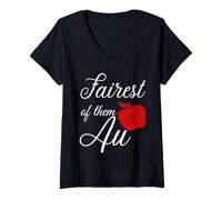 Mujer Amor Fans de Princ Snow Apple Magic Fairest of Them All Camiseta Cuello V