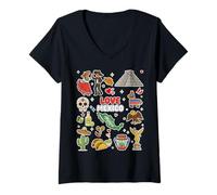 Mujer Amor México, Cultura Mexicana, Tradiciones & Recuerdo de Viaje Camiseta Cuello V