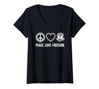 Mujer Amor Paz Libertad Rosa Blanca Resistencia Camiseta Cuello V