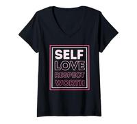 Mujer Amor Propio, Respeto Propio, autoestima, Confianza en el empoderamiento Camiseta Cuello V