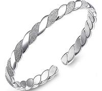 Mujer Amor Pulsera exquisita entrelazada Amor eterno 999 Pulsera hipoalergénica de plata esterlina Joyería romántica Exquisita caja de regalo-Silver-26g
