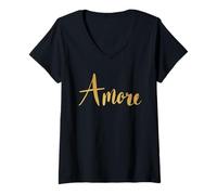 Mujer Amore - Amor italiano Día de San Valentín Camiseta Cuello V