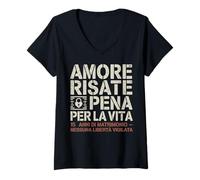 Mujer Amore Risate E Pena Per La Vita Regalo 15 Anni Di Matrimonio Camiseta Cuello V