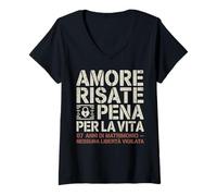 Mujer Amore Risate E Pena Per La Vita Regalo 7 Anni Di Matrimonio Camiseta Cuello V