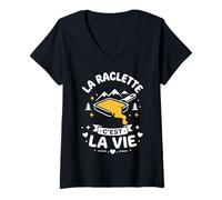 Mujer Amour Fromage la Raclette c'est la Vie Humour Raclette Camiseta Cuello V