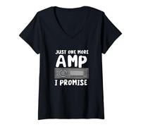 Mujer Amplificador de Coche Divertido Música del Coche sintonización de Audio del Coche sintonizador Camiseta Cuello V