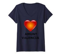 Mujer Amunt Valencia España Fallas Camiseta Cuello V