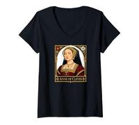 Mujer Ana de Cleves Esposa del Rey Enrique VIII de Inglaterra Camiseta Cuello V