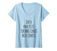 Mujer Analista de Datos Trabajo Divertido Estadística tecnológica Matemáticas Estadístico Camiseta Cuello V