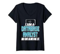 Mujer Analista de Datos Vida Increíble Orgullo Técnico Camiseta Cuello V