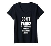 Mujer Analista de Desarrollo Comunitario Camiseta Cuello V