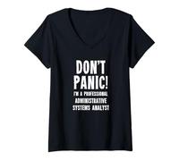 Mujer Analista de Sistemas Administrativos Camiseta Cuello V