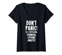 Mujer Analista de Sistemas Financieros Camiseta Cuello V
