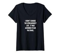 Mujer Analyst Accountant Humor Didn'T Choose The Spreadsheet Life Camiseta Cuello V