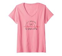 Mujer Anatomía de Grey Es un Latido del corazón Hermoso día Camiseta Cuello V, Rosado, L