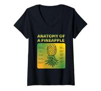 Mujer Anatomía De Un Columpio De Piña Divertida Piña Para Hombres Mujeres Camiseta Cuello V