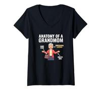 Mujer Anatomía De Una Abuela Abuela Familia Matriarca Camiseta Cuello V