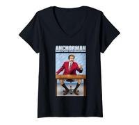 Mujer Anchorman: The Legend of Ron Burgundy Desk Camiseta Cuello V