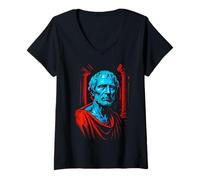 Mujer Ancient Philosopher Bust Stoic Roman Greek Wisdom Camiseta Cuello V