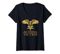 Mujer Ancient Roman Eagle - Aeterna Victrix - SPQR Rome Aquila Camiseta Cuello V
