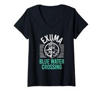Mujer Ancla de Exuma Bahamas Camiseta Cuello V