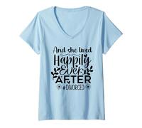 Mujer and She Lived Happily Ever After Divorced In My Divorced Era Camiseta Cuello V