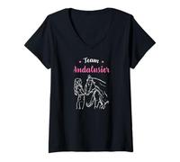 Mujer Andaluz I Pony - Figura Decorativa para Jinete Camiseta Cuello V