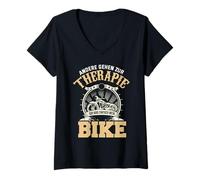 Mujer Andere Gehen Zur Therapie Ich Hab Einfach Mein Bike Camiseta Cuello V