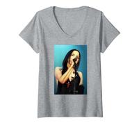 Mujer Andrea Corr La Cantante Principal de Corrs en Blue Tour 2001 Camiseta Cuello V